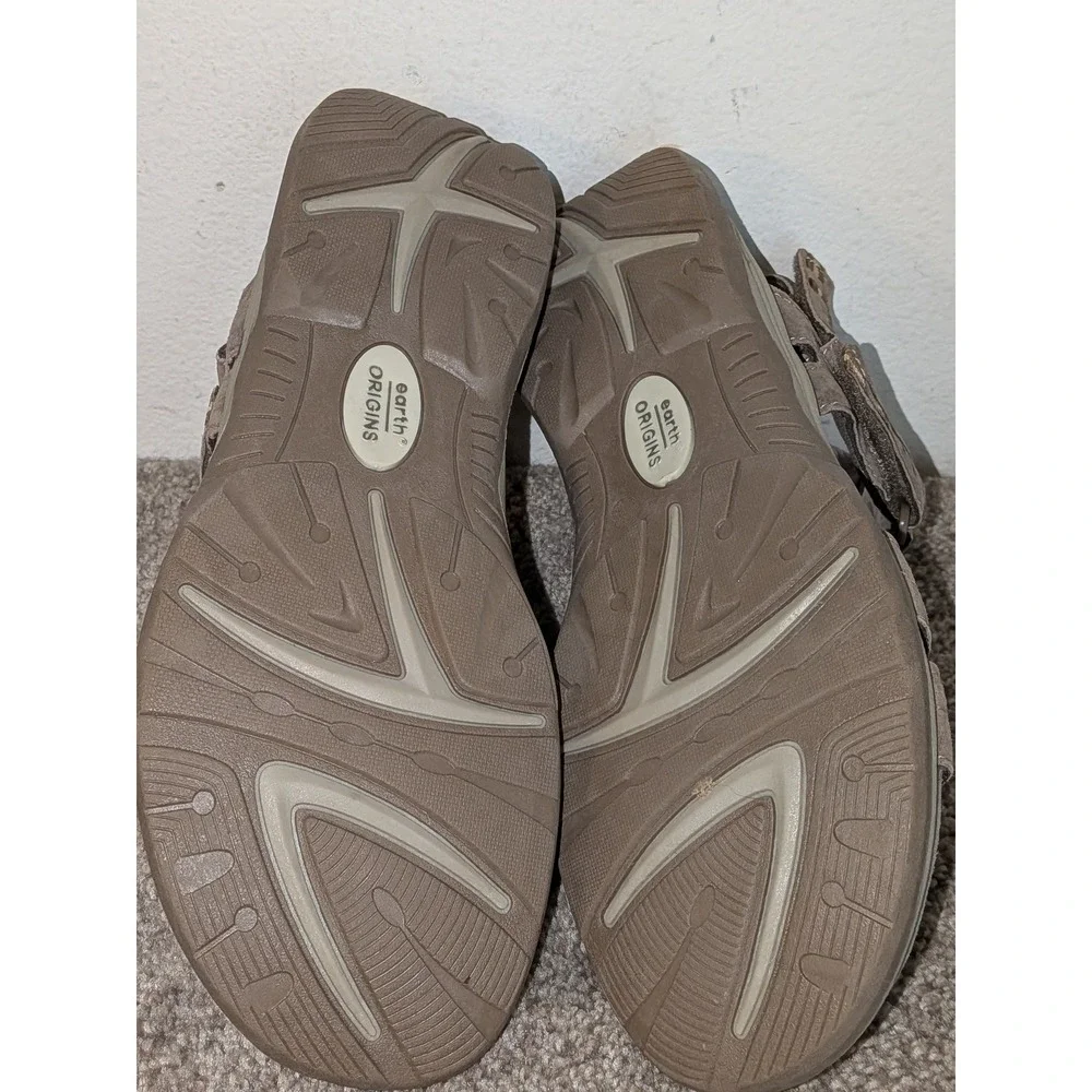Earth Origins‎ Higgins Holland Sedona Brown Leather Strappy Sandals 10W Wide NEW